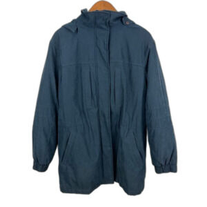Mackintosh Blue Zip-Up Hooded Coat Size Medium